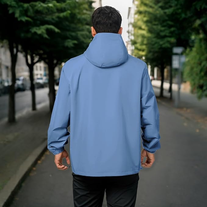 Chaqueta impermeable para hombre, ligera y con capucha miniatura 5