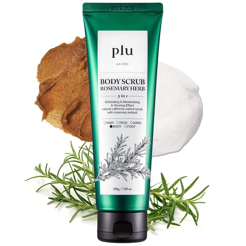 Esfoliante corporal espumante PLU com casca de noz e alecrim, 200 g
