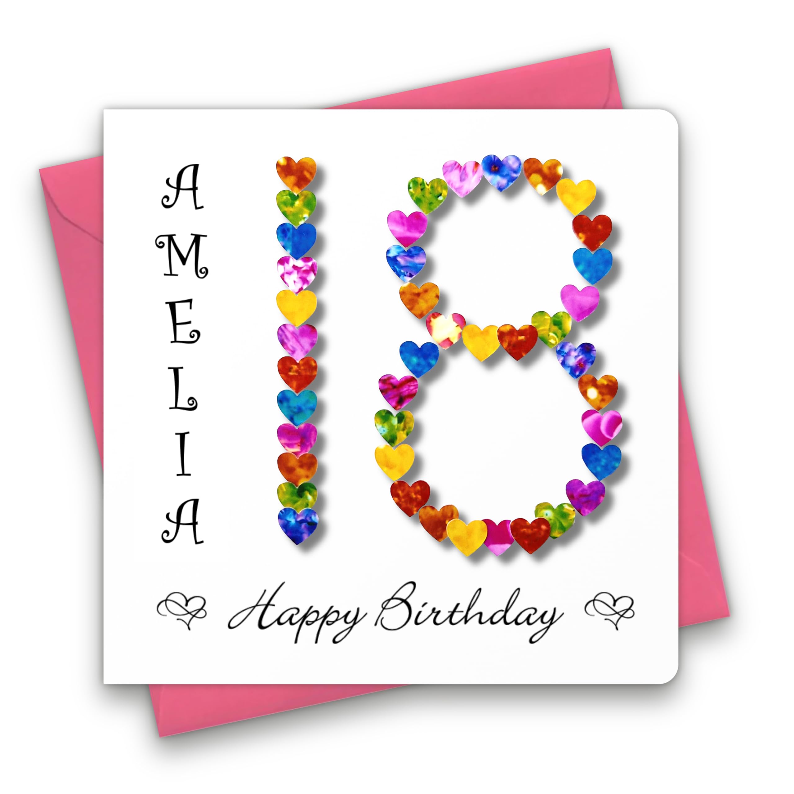 Personalised 18th Birthday Card for Her Handmade Age 18 Birthday Card Girls Daughter Granddaughter