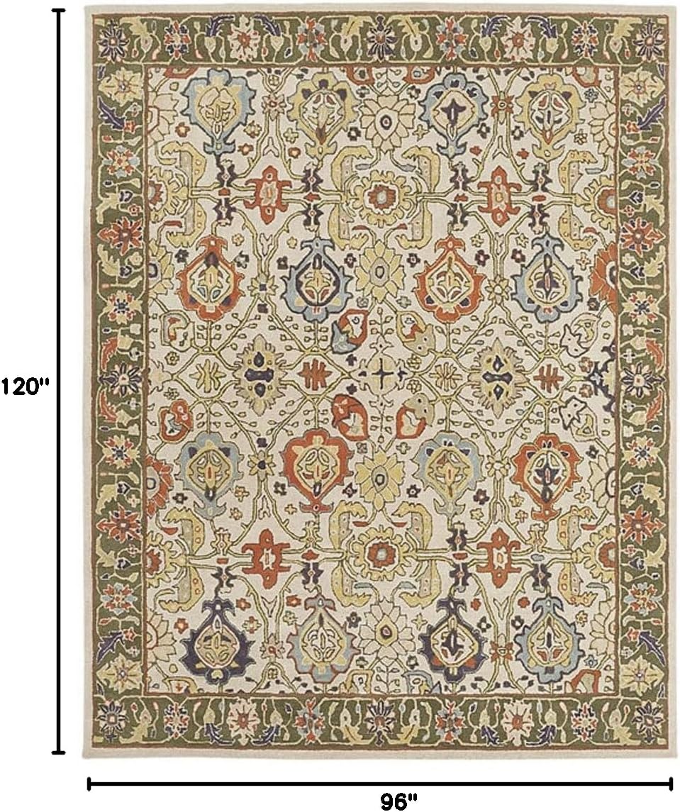 Handmade Traditional Oriental Premium 100% Wool Area Rugs & Carpet Bedroom Living Room Dining Room Luxury Home (8x10 Feet)