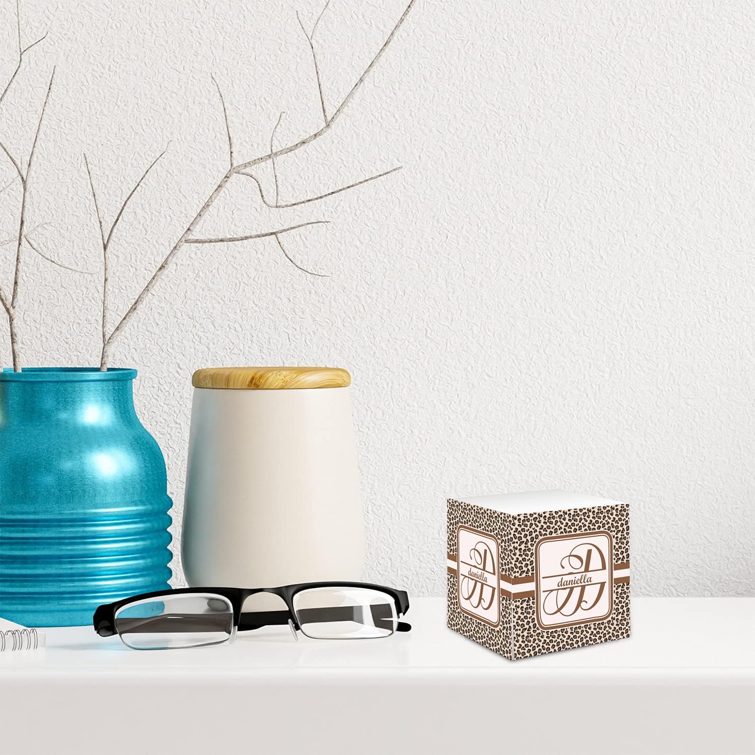 Personalized Leopard Print Sticky Note Cube