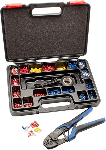 Miniatura 2 de Eastwood Crimp-Right Kit de crimpado de conector sin soldadura Férula Crimpadora Alicates Pelacables y conectores Terminal Kit de herramientas de