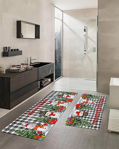Miniatura 2 de Tapete de baño de Navidad con muñeco de nieve para bañera, antideslizante, de secado rápido y absorbente, con tierra de diatomeas, para fregadero de