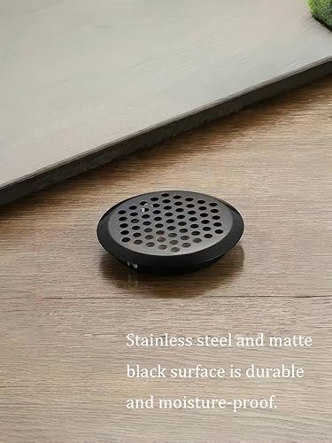 Vista 3 de NACX 50 piezas de rejillas de ventilación circulares de 50 mm, rejilla de ventilación de soffit de acero inoxidable redonda (negra)