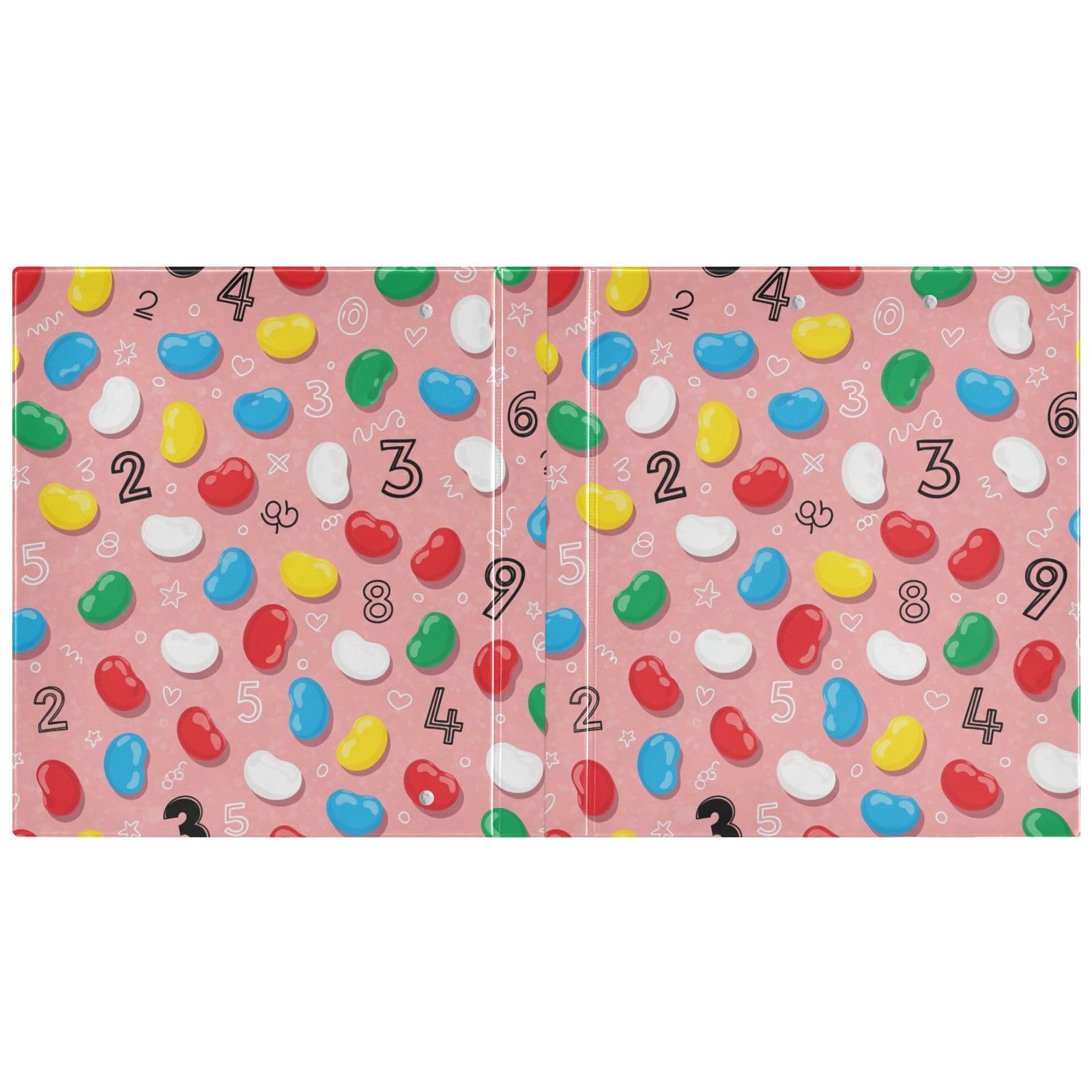 Carpeta de 3 anillos, carpeta colorida de anillos en D rosa caprichoso, paquete de 2 | Con portapapeles y bolsillos, para escuela, universidad, oficina
