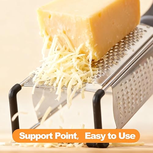 Miniatura 6 de Rallador de queso 3 en 1, rallador de limón, rallador de queso de acero inoxidable de mano, rallador de manivela de mano, utensilios de cocina