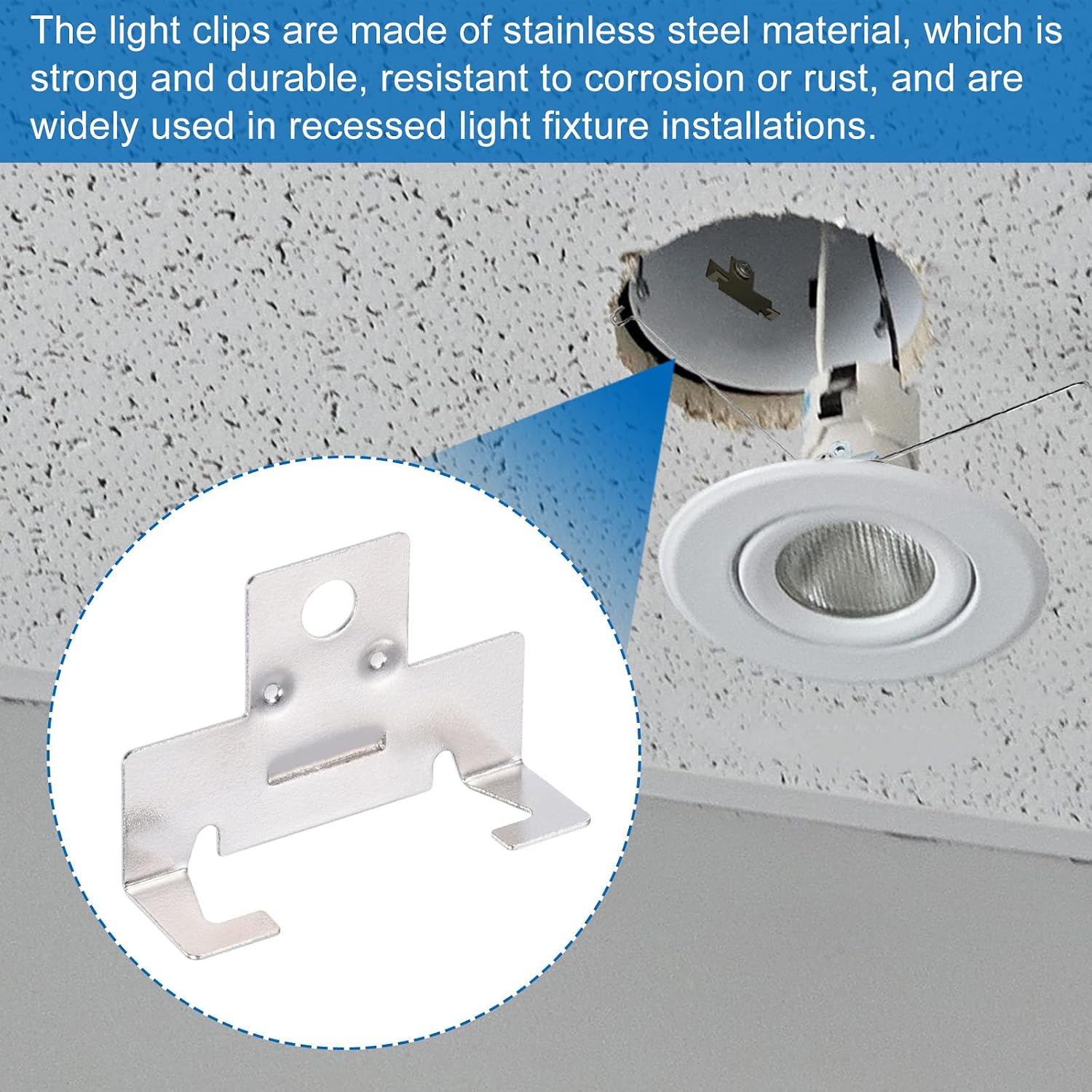 PATIKIL Goof Rings for 6" Inch Recessed Light, 6.29" ID 8.66" OD with Steel Housing C Clips and Screws Metal Light Trim Ring Cover for Recessed Can Downlight, Matte White, 6 Pack