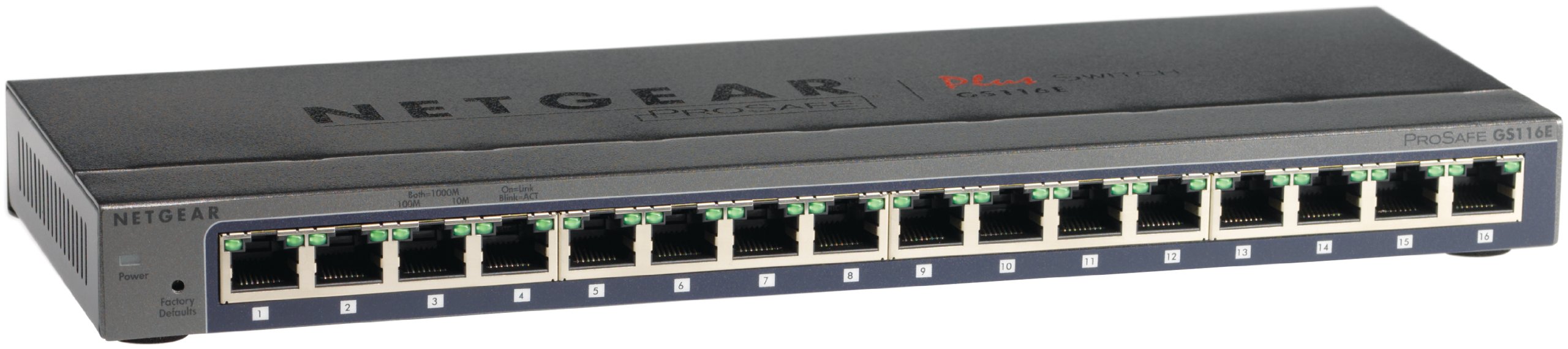 Netgear ProSafe Plus Switch, 16-Port Gigabit Ethernet | GS116E