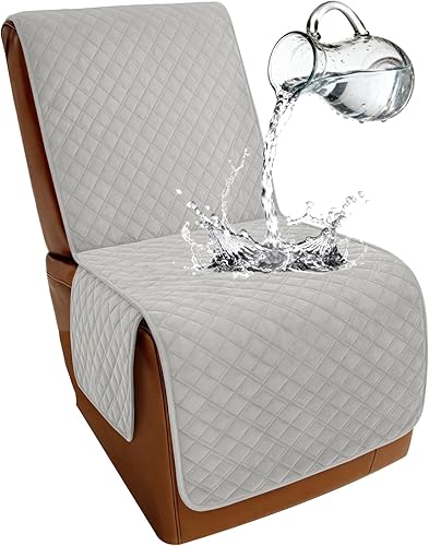 Miniatura 100 de Arfntevss - Fundas impermeables para sofá seccional reclinable en forma de L, funda antideslizante lavable para sofá reclinable, juego de fundas en