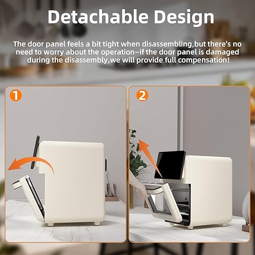 Miniatura 8 de Horno freidora de aire grande Xl Pro de 10 litros con parrilla para uso en encimera de cocina, hornos de convección inteligentes 12 en 1, freidora