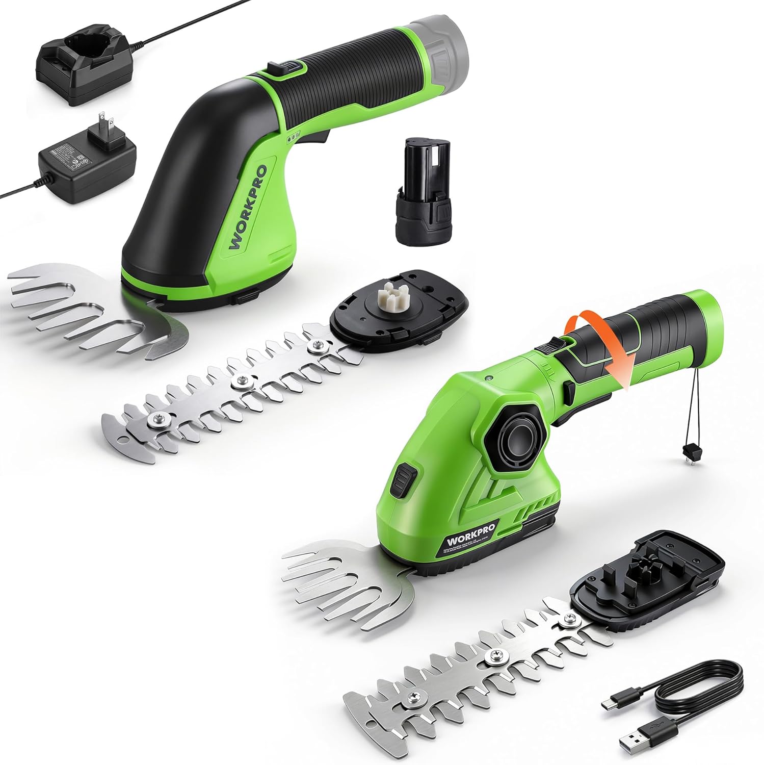 WORKPRO 7.2V and 12V Cordless Grass Shear & Shrubbery Trimmer