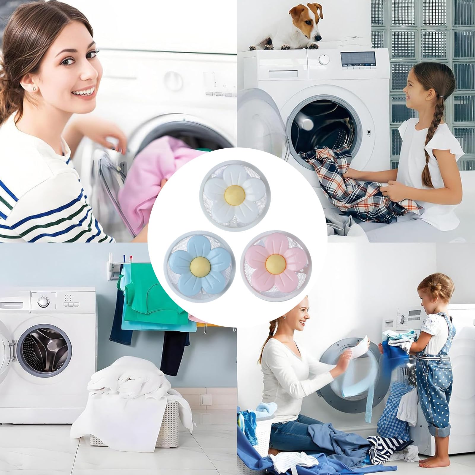 Flusenfänger für Waschmaschine,3 Stück Netzfilter für Waschmaschine zur Entfernung von Schmutz und Fusseln | Fusselfänger für Waschmaschinen