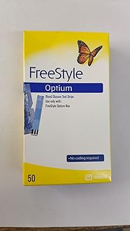 Optium blood glucose test strips, 50ct (Yellow)