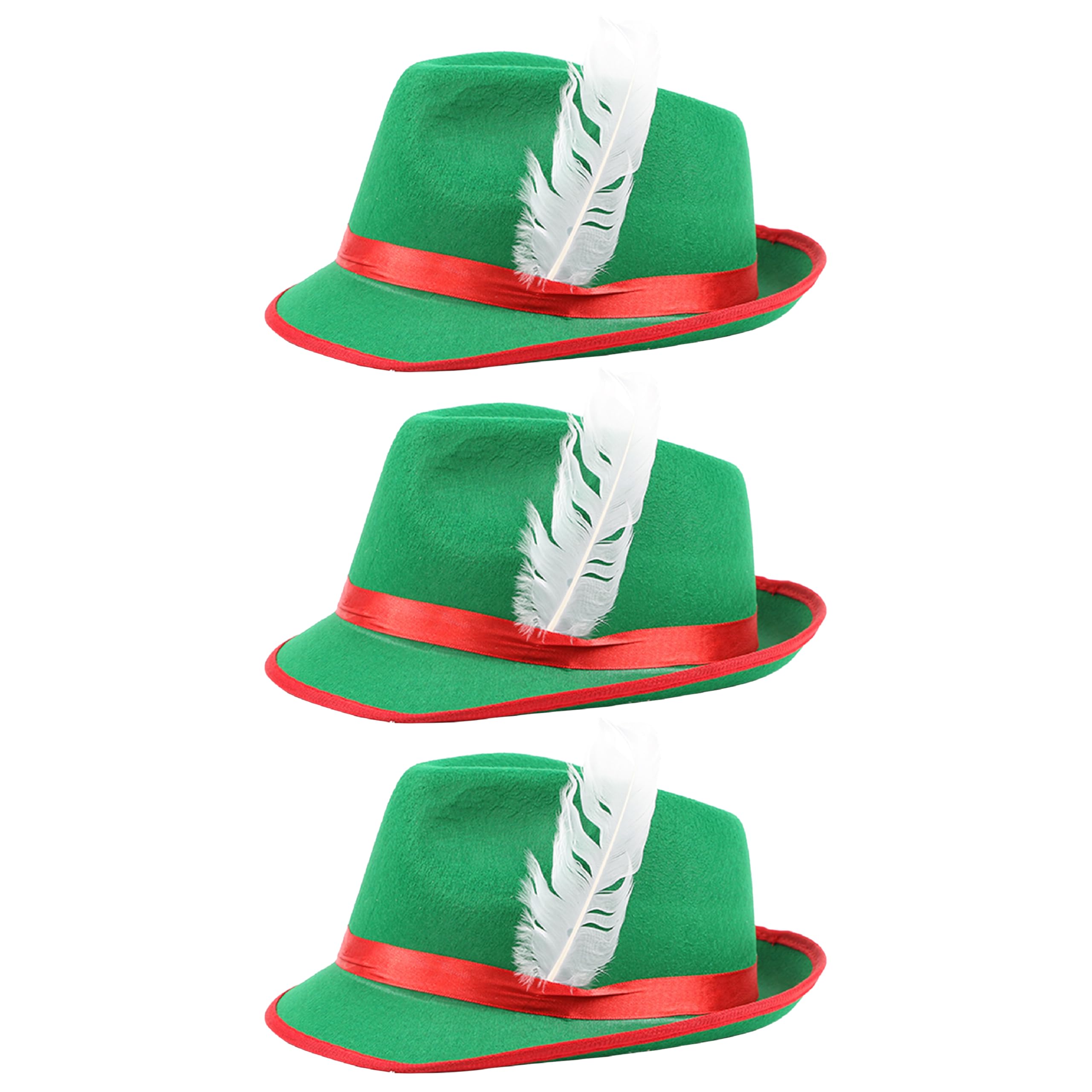Ladies Bavarian Hat - Pack of 1 - Oktoberfest Bavarian Hat with Feather Detail - Adults German Tyrolean Trilby Fancy Dress Accessory