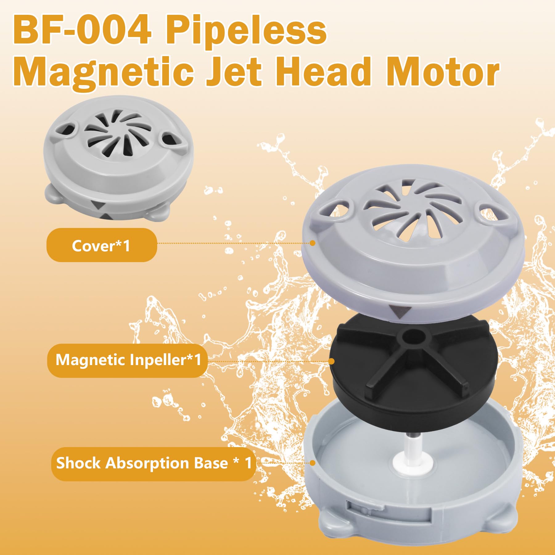 BF-004 Magnetic Jet Head Motor for LURACO Pedicure Spa Chairs, 4-Pin, 2 PCS