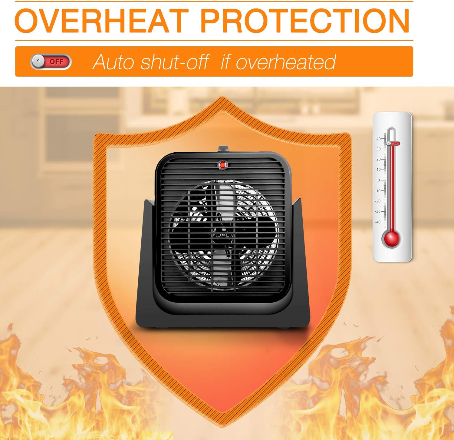 TRUSTECH 2 in 1 Cooler & Heater - Desk Electric Small Cooling and Heating Fan Combo W/Tip Over & Overheat Protection, Desktop for Indoor Use Home Room Office Bedroom Room Personal