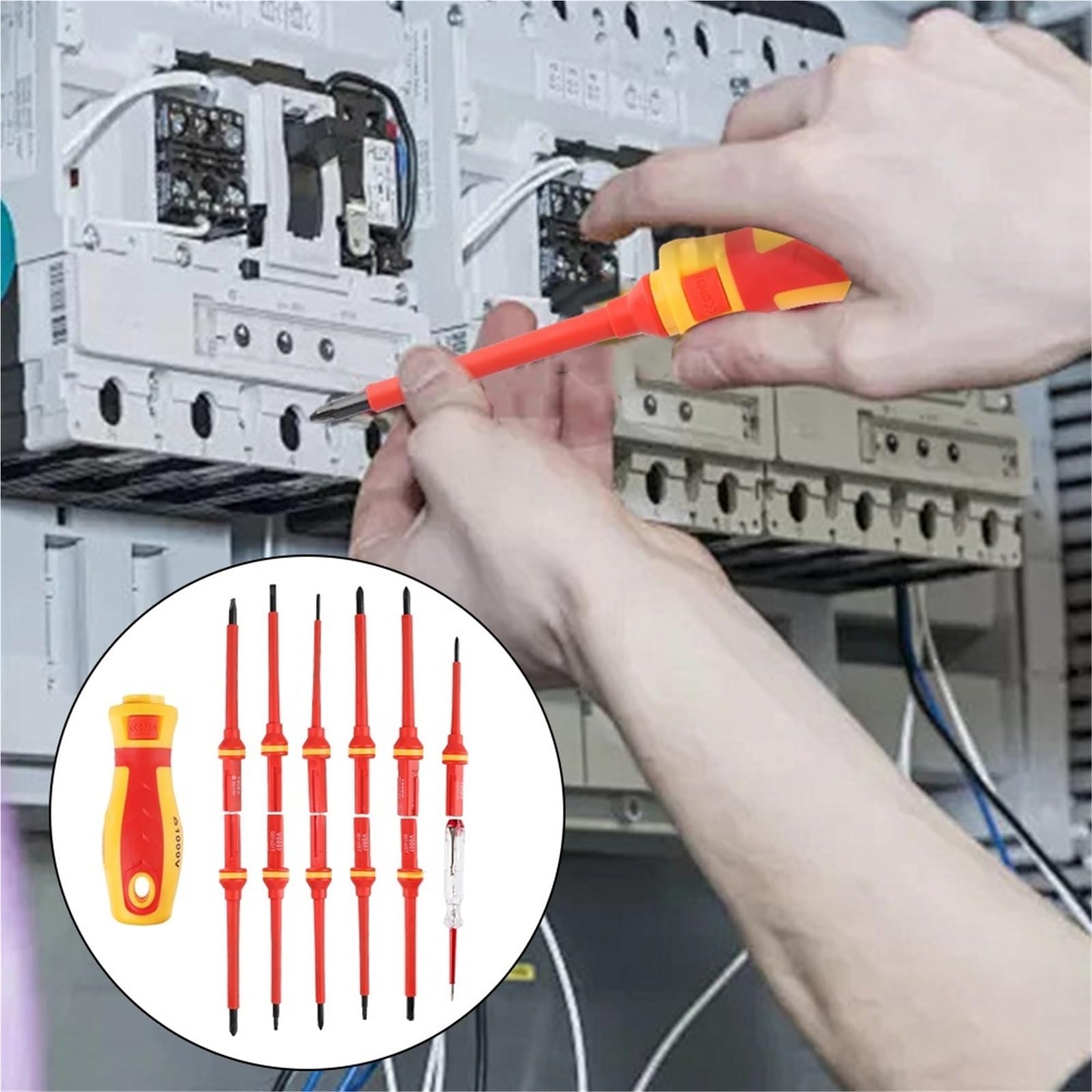 For utensili manuali da elettricista, set di cacciaviti con punte a taglio Phillips isolate, multifunzionale, 13 pezzi, cacciavite magnetico 1000V Affidabilità Precisione
