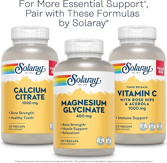 SOLARAY Magnesium Potassium with Bromelain, 120 VegCaps | Heart, Muscle & Electrolyte Support - Marine Magnesium, Potassium & Bromelain - 60 Servings - Gluten Free, Lab Verified