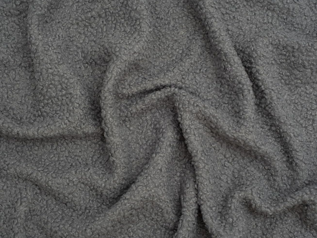 Minerva Crafts Italian Teddy Fabric Grey - per metre