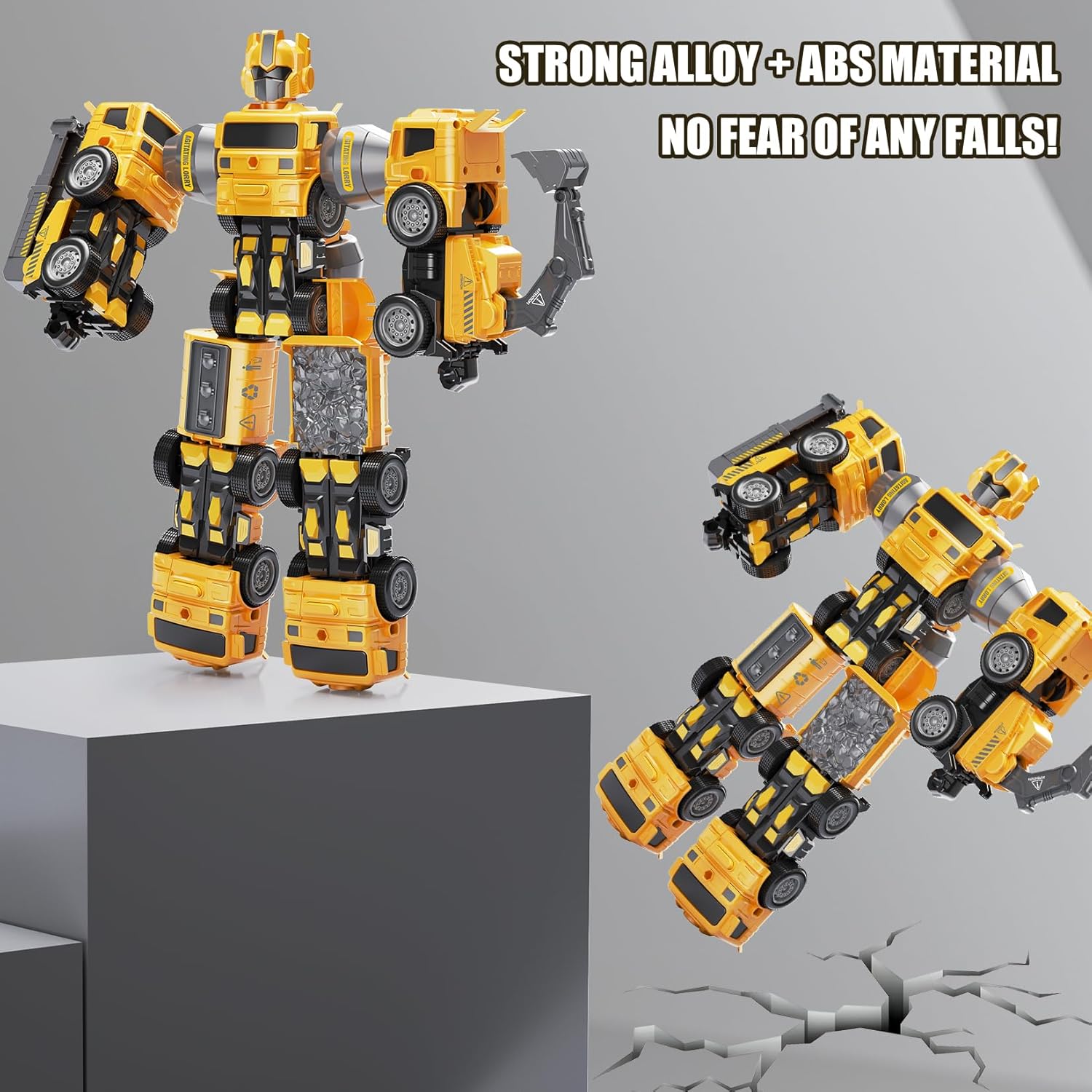 3 Year Old Boy Birthday Gift - STEM Toys for Ages 3-8, Construction Transforming Toys，5 in 1 Building Take Apart Trucks Transform to Robot, Boys Toys Stocking Stuffers for Kids Christmas 3-8