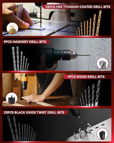 Miniatura 3 de KingTool Juego de 400 brocas  Juego de brocas para destornillador con cajón, juego de brocas diseñado para varias tareas de perforación y