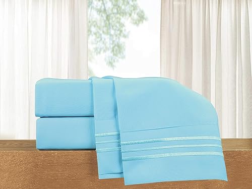 Vista 46 de Elegant Comfort - Juego de sábanas de 3 piezas de lujo de 1500 hilos, calidad egipcia, Microfibra, Blanco, Completo