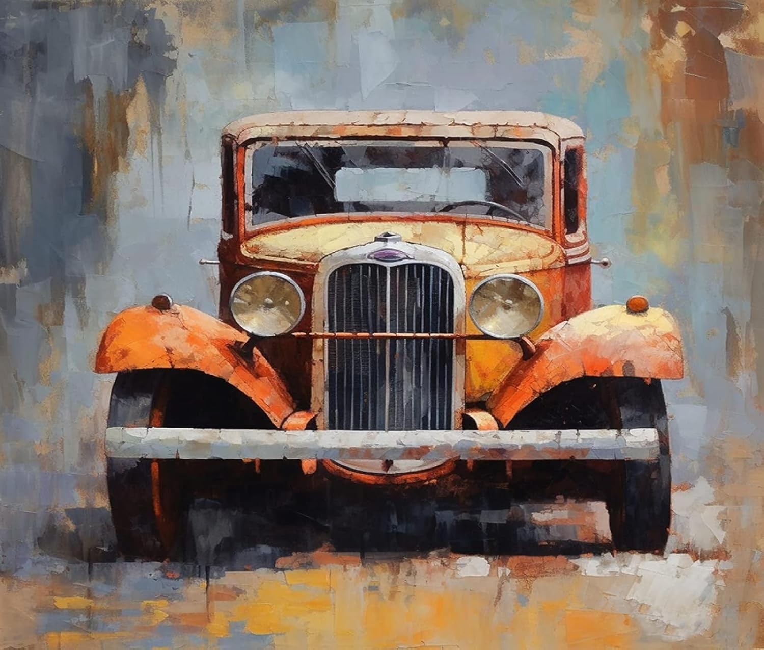 ZMHZMY Paint by Numbers for Teens Paint by Numbers Kits Retro Car Trucks Pickup Classic Cars Art Oil Painting The Family Decorates Wall Decoration Art Drawing 40x50cm Frameless