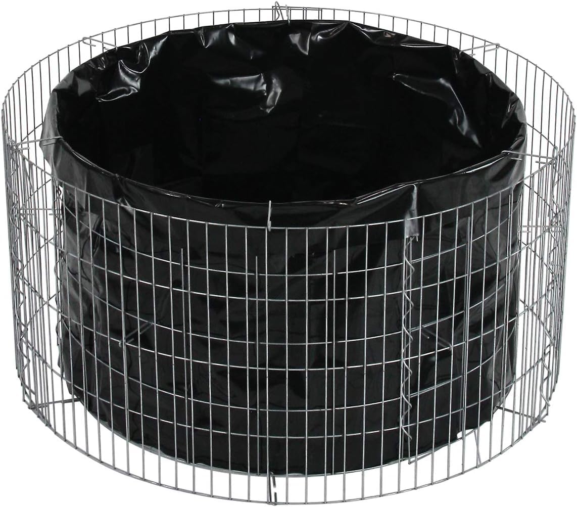 bellissa Parterre surélevé en Gabion Basic Rond - 95573 - jardinière Ronde en Cage à Pierre - kit de Construction, Film de séparation Inclus - diamètre 81/67 cm, Hauteur 40 cm