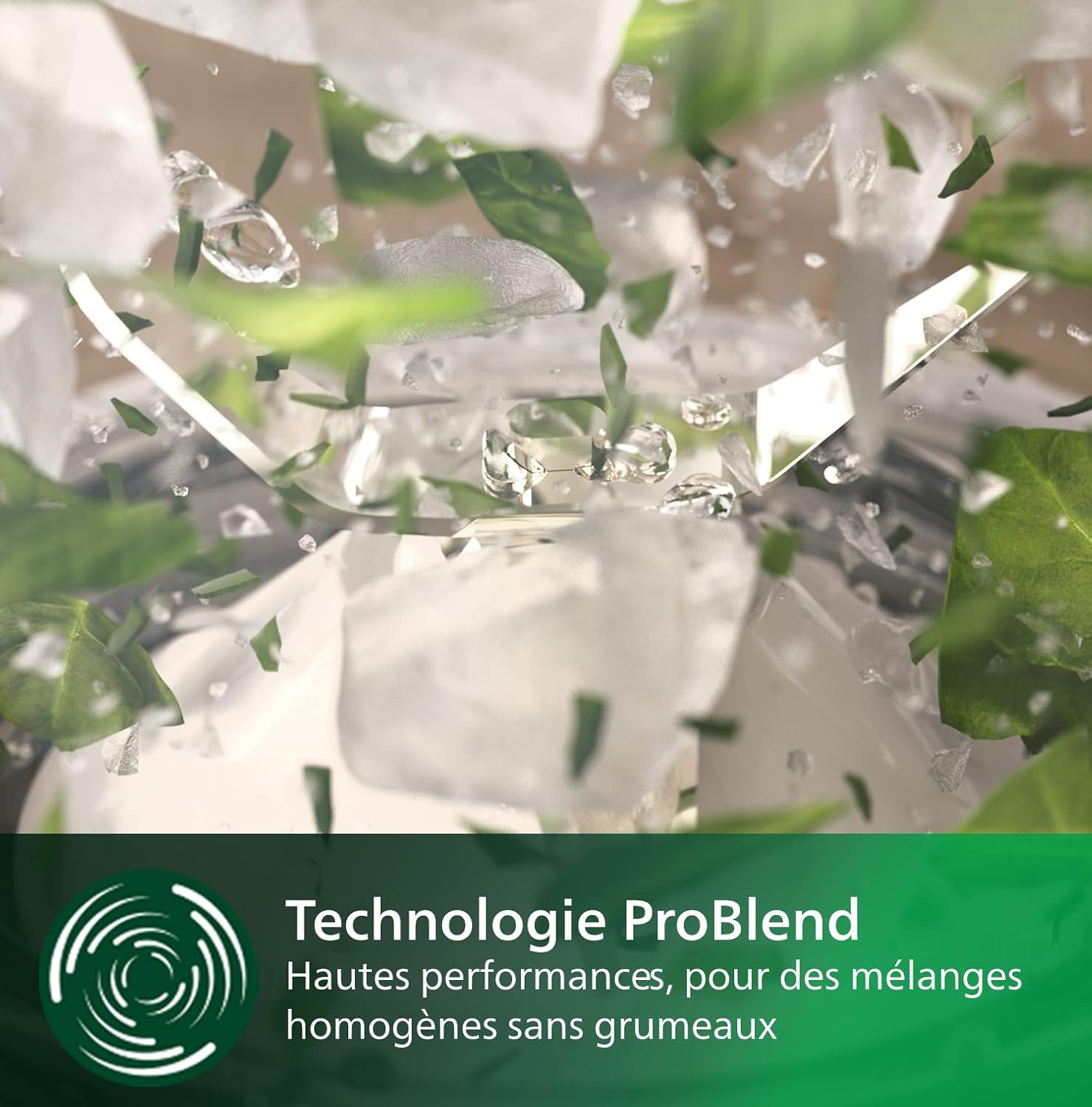 Philips Blender mixeur Série 3000 - Collection Eco Conscious, Technologie ProBlend, gourde de 0.6L Blend&Go, lames en inox, 350W, Plastiques 100% biosourcés, blanc soie mat (HR2500/00)