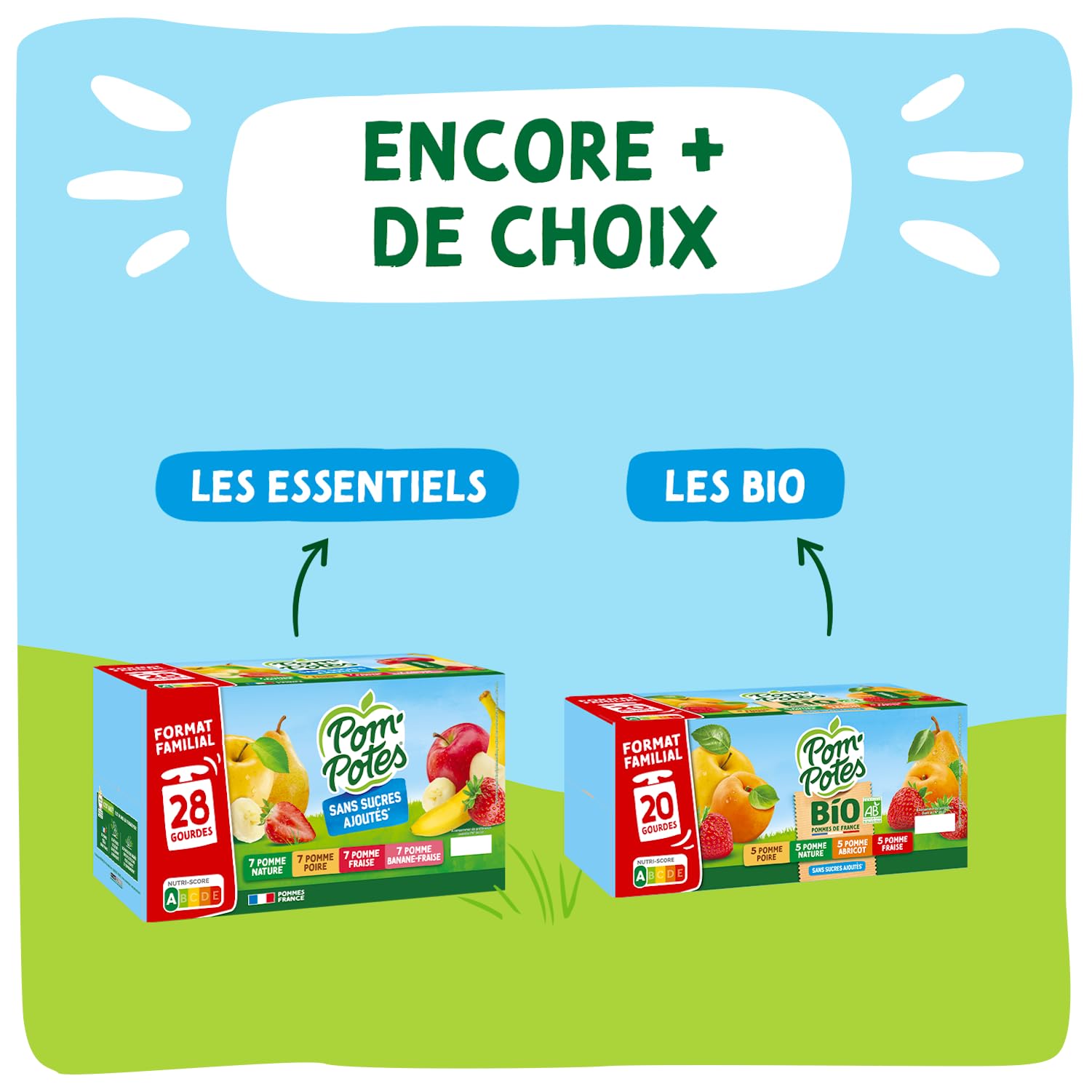POM'POTES® Compote Gourde sans Sucres Ajoutés Pomme Nature 80x90g | Source De Fibres, Nutri-Score A, 3 Ans Et Plus