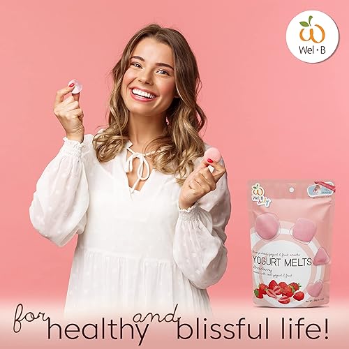 Miniatura 5 de Wel-B Fruta liofilizada, fresas frescas con yogur liofilizado a chips crujientes, aperitivo saludable para niños y adultos con sabor natural y