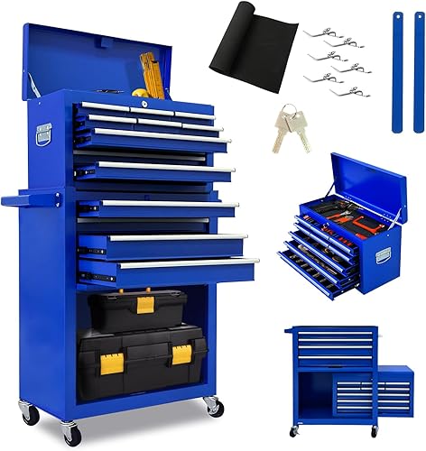 Cofre de herramientas de 13 cajones con ruedas, armario de almacenamiento de herramientas de gran capacidad con caja de herramientas superior disponible en Yaxa Costa Rica