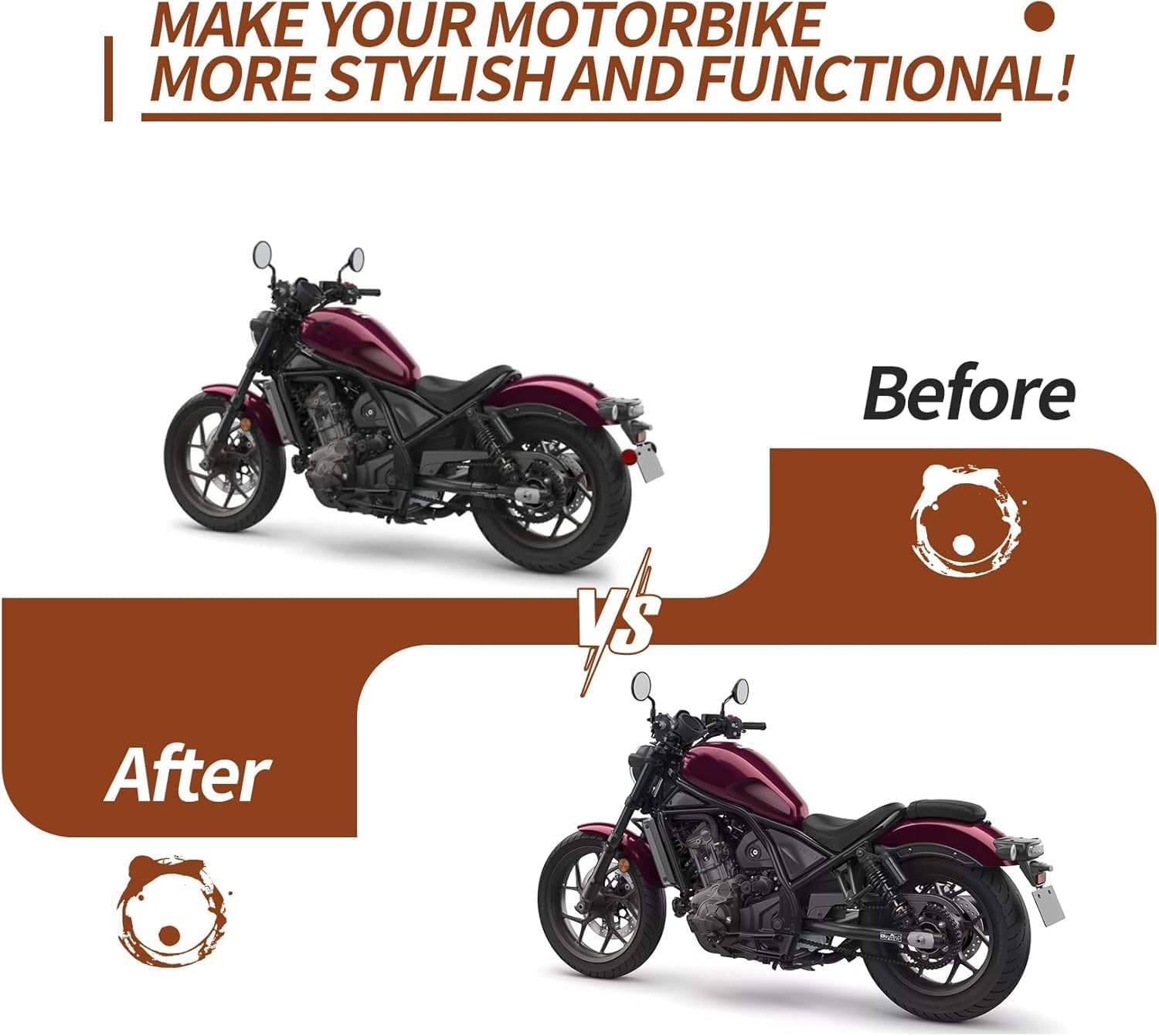 Rear Seat for Rebel 1100 - PSLER Rear Passenger Seat Pillion Back Seat accessories for Rebel 1100 CMX 1100 ABS 1100DCT 2021 2022 2023 2024 2025 2026