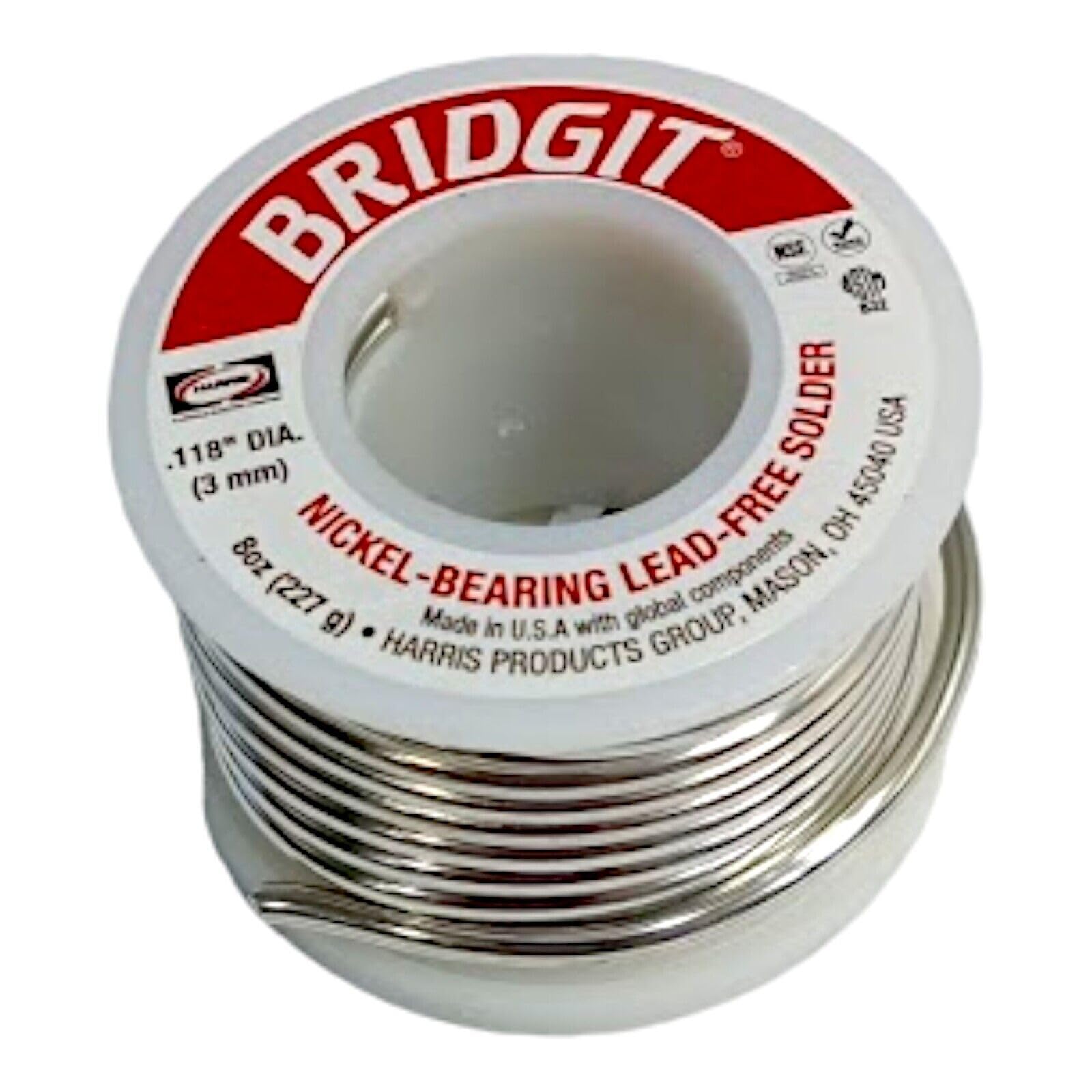 Replacement for fits Harris BRGT61/2POP Bridgit Lead-Free Nickel-Bearing Solid Wire Solder 1/2lb