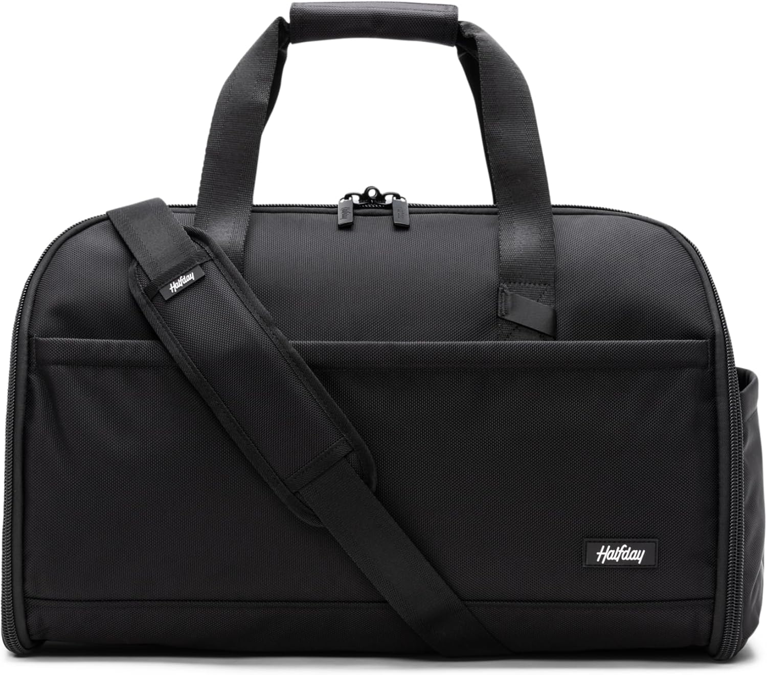 Halfday Convertible 2-in-1 Premium Garment Duffel Weekender Bag 40L | Wrinkle-Free Travel, Hanging Suit Compartment, Shoe Pockets, Trolley Sleeve. Balistic Nylon Carry-On, Jet