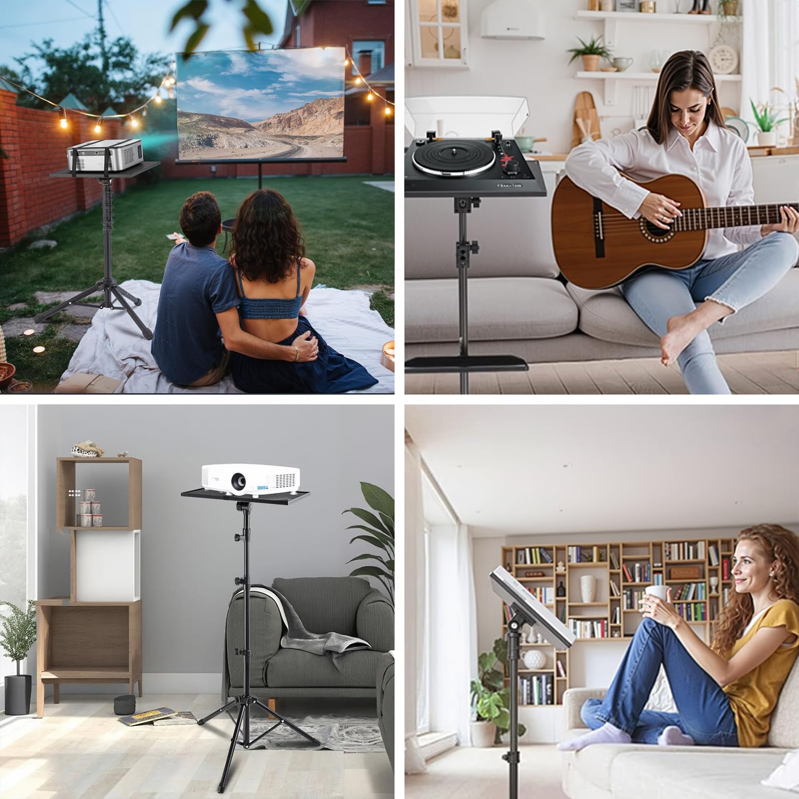 Garvee Laptop Ständer & Projektor Stativ – Höhenverstellbarer, stabiler und tragbarer Tripod für Notebook, DJ-Equipment, Beamer – Für Büro, Zuhause, Bühne, Studio – 66–160 cm – Schwarz