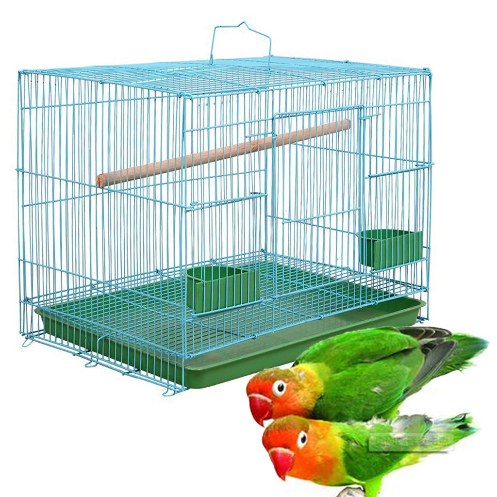 Petite cage rectangulaire en fil de fer pour petits oiseaux et canaris Rekord équipée d'un lit à oiseaux pour cage