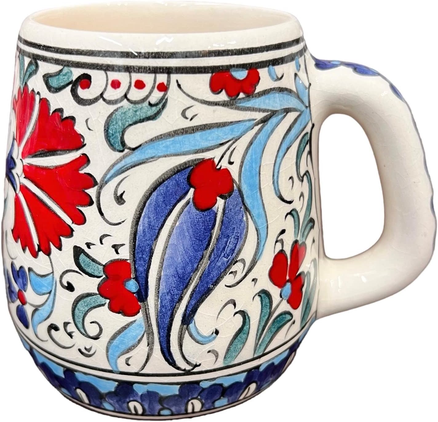 Moscow Mule Mugs 12 oz Cup, Ceramic Mule, Red Tulip Ceramic Cocktail Cup, Artisan Cup, Chemical Free, Handmade, Cocktail Mug, Decorative Mug, Turkish Cup