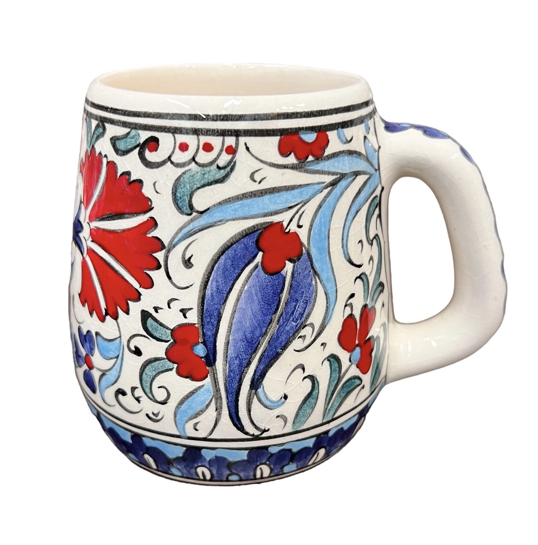 Miami Bazaar Moscow Mule Mugs 12 oz Cup, Ceramic Mule, Red Tulip Ceramic Cocktail Cup, Artisan Cup, Chemical Free, Handmade, Cocktail Mug, Decorative Mug, Turkish Cup