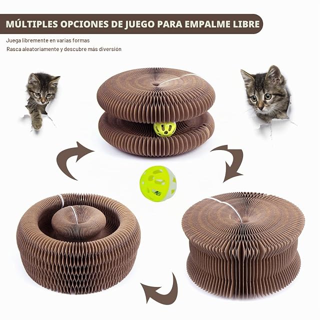 Foto 3 de 8 de duozoanz Rascador Gato Cat Scratcher, 21 * 21 * 10CM Juguetes para Gatos