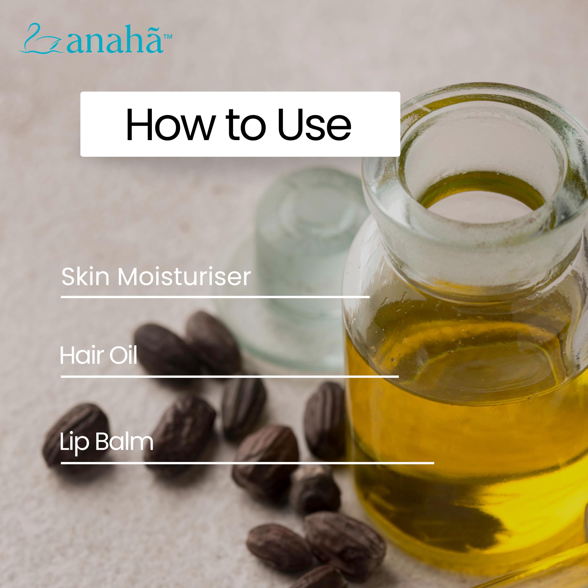 Anaha Pure Jojoba Oil (30 ml) | Cold Pressed, Unrefined & Unscented Jojoba Oil for Face & Skin | Natural Moisturiser & Carrier Oil for DIY Preparations 2