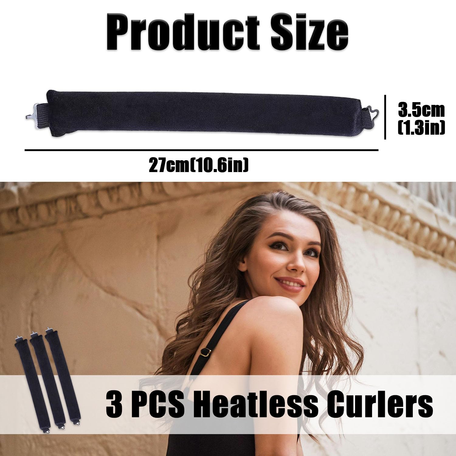 3 PCS Heatless Curlers, Sleep in Heatless Curlers No Heat Curler Roller, Heatless Blowout Rods, Hair Curlers No Heat - Image 2