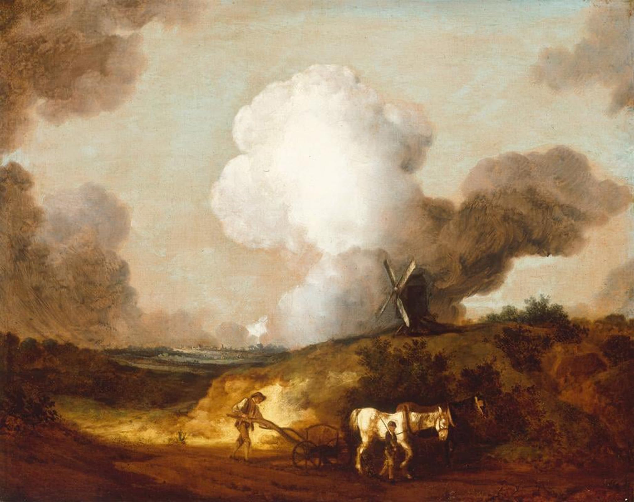 Cuadro arte pared y pintura decorativa Gainsborough Suffolk Plough para salón de 60x90cm 5