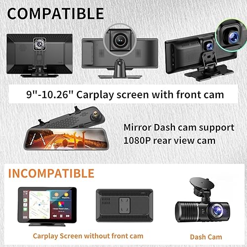 Miniatura 2 de Cámara de respaldo para pantalla Carplay y espejo Dash Cam Actualización AHD 1080P Cámara de respaldo de 4 pines Cámara de visión trasera para