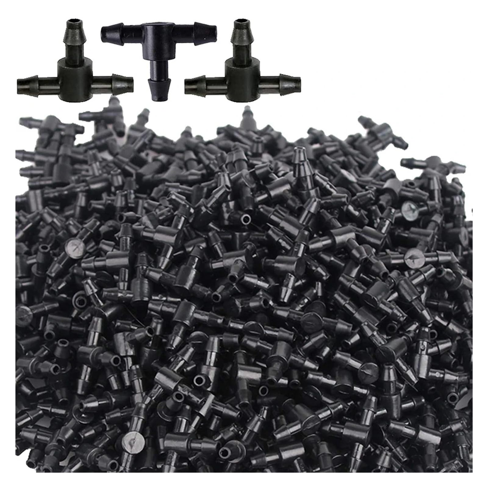 Conector de riego por goteo de tres vías, conector de espiga for manguera adecuado for sistema de riego por aspersión, tuberías de 4mm/7mm(200 PCS)