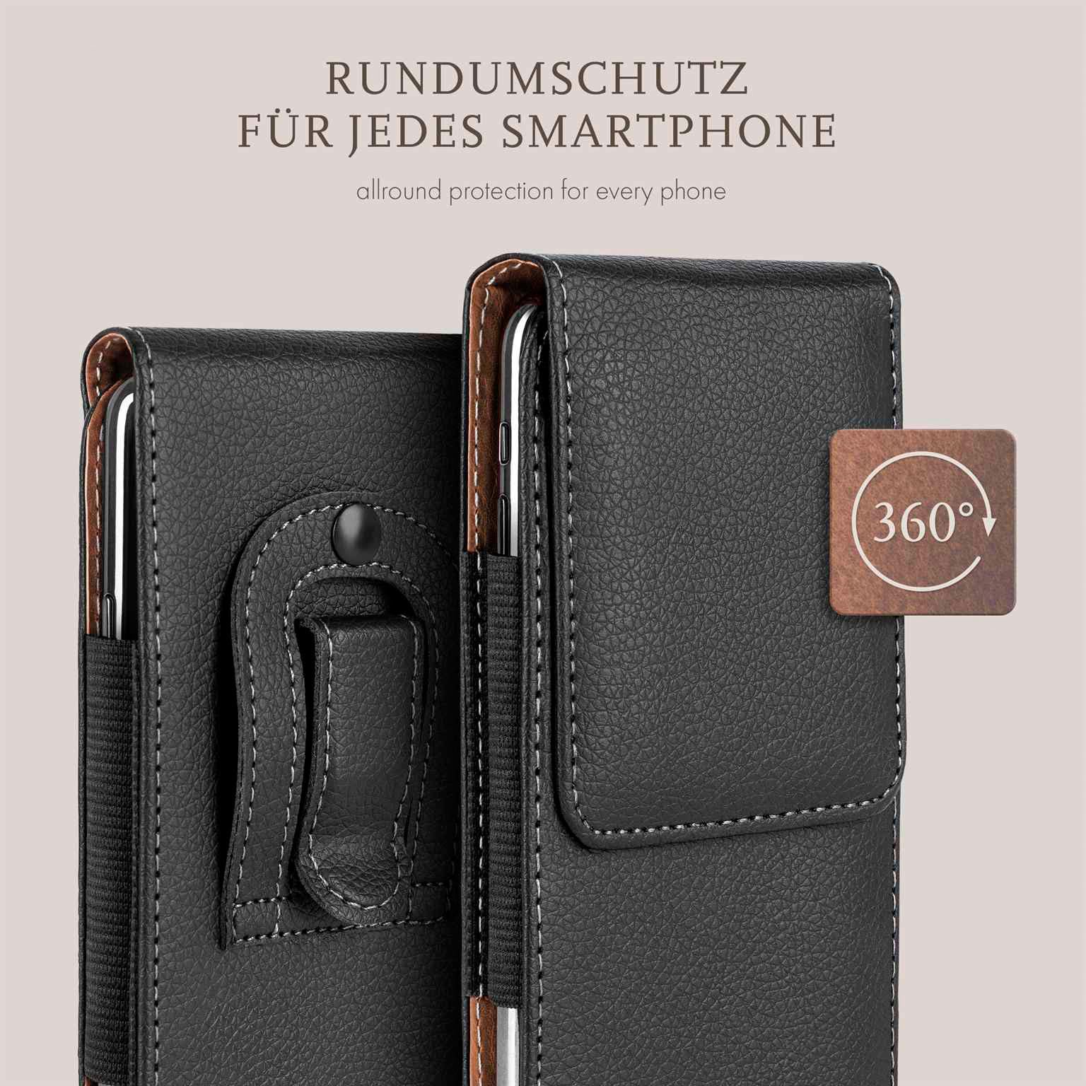 moex Custodia Plug Case per Samsung Galaxy S26 con clip per cintura, in pelle PU, da inserire in pelle, colore: Nero