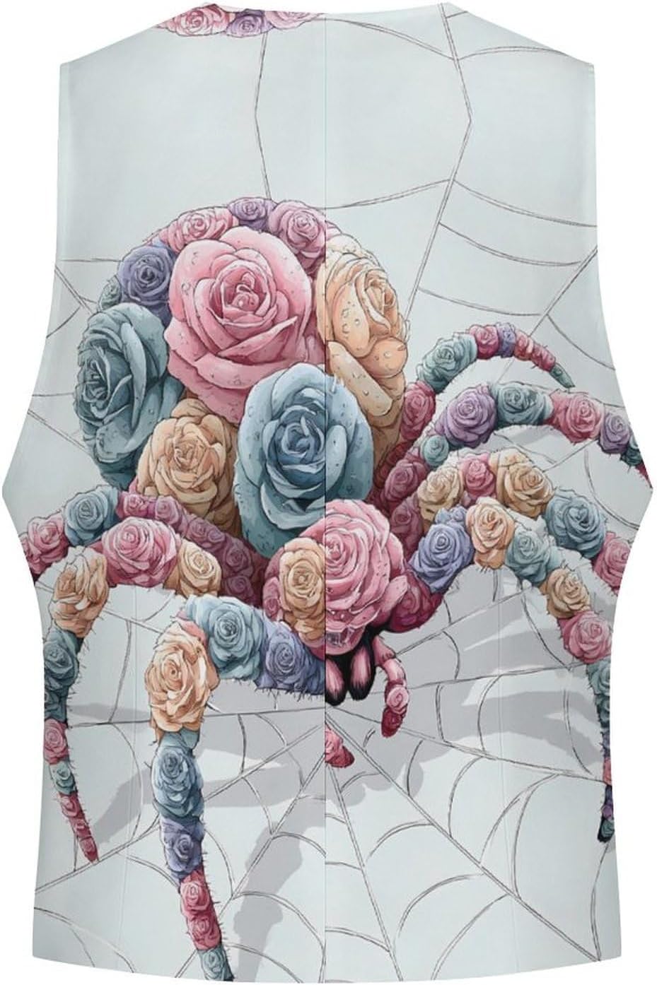 Spider Rose Men's Suit Vest Formal Vests Casual Dress Fit Waistcoat Casual Tuxedo for Business