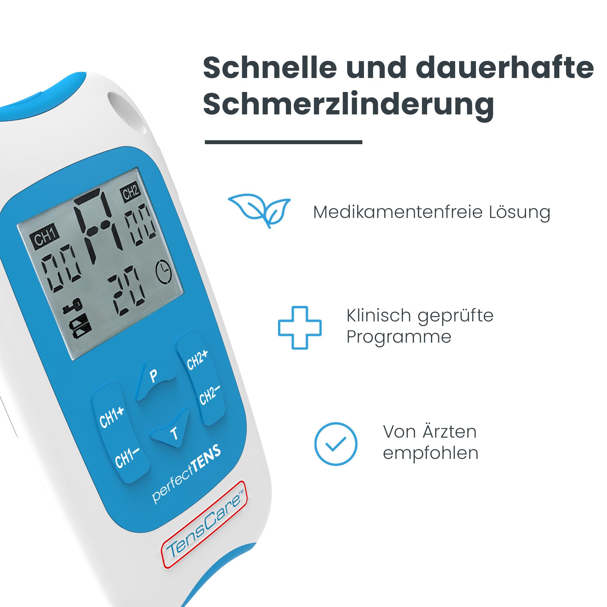 Tenscare K-Perfect-elettrostimolatore di decine 2 programmi di canale con clinicamente testato