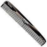 Kent 9T Black Graphite Fine Tooth and Wide Tooth Detangler Hair Combs - Large Handmade and Saw-Cut Dressing Comb - Wet Hair Comb for Women and Durable Grooming Comb for Men Made in England