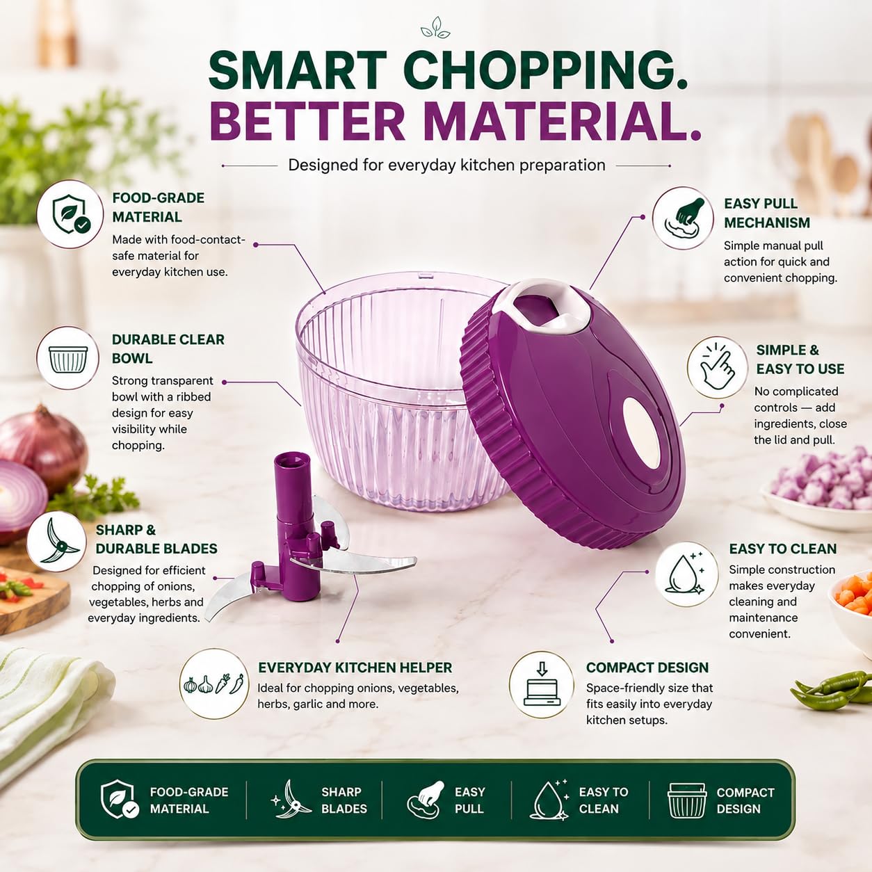 Nirency Vegetable Chopper - Quick & Easy Prep -5